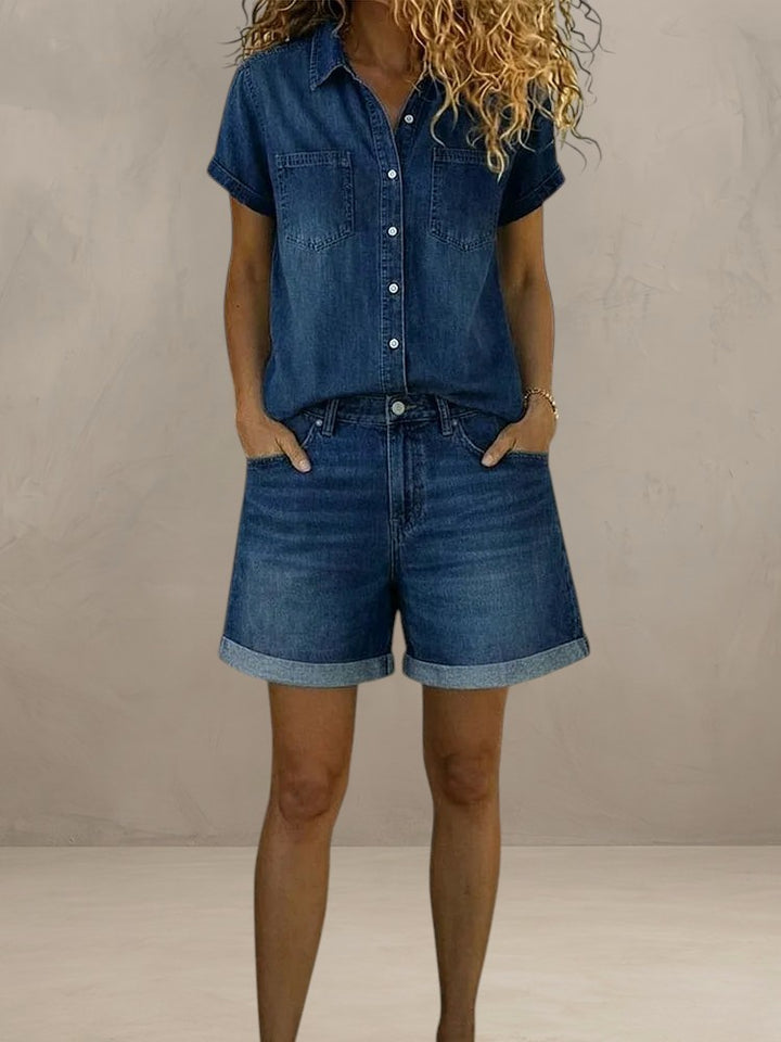 STEFANIA | CRUMPLED DENIM DRESS