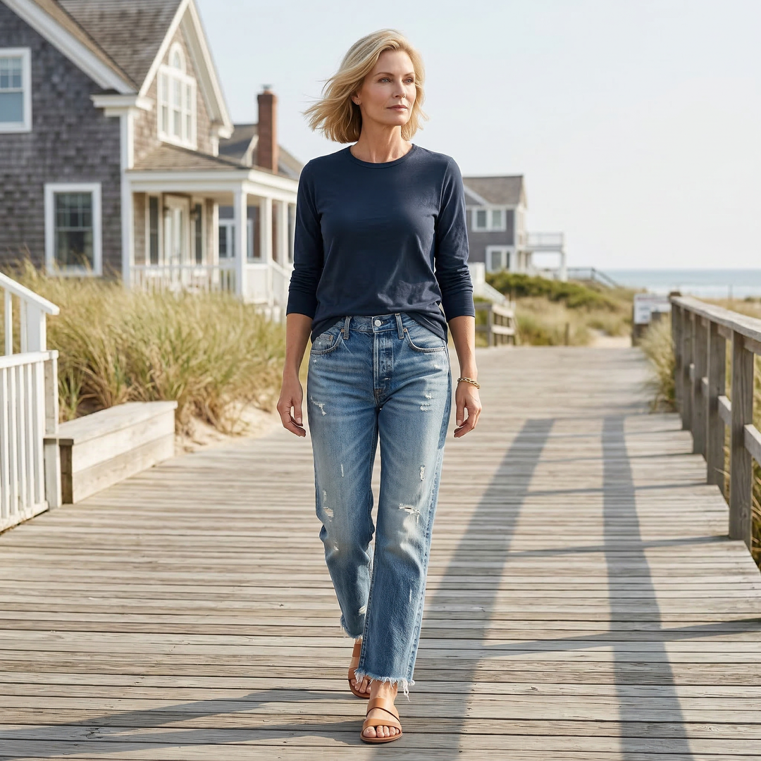 Amelia | Cropped Straight-Leg Jeans