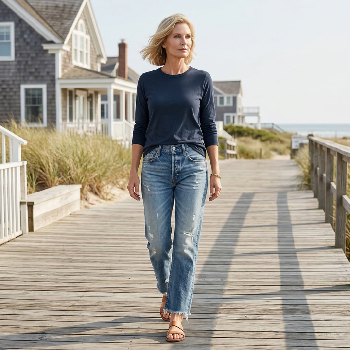 Amelia | Cropped Straight-Leg Jeans