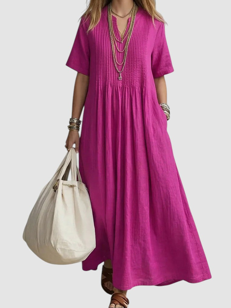 NAYELA | FLOWING PLEATED MIDI DRESS