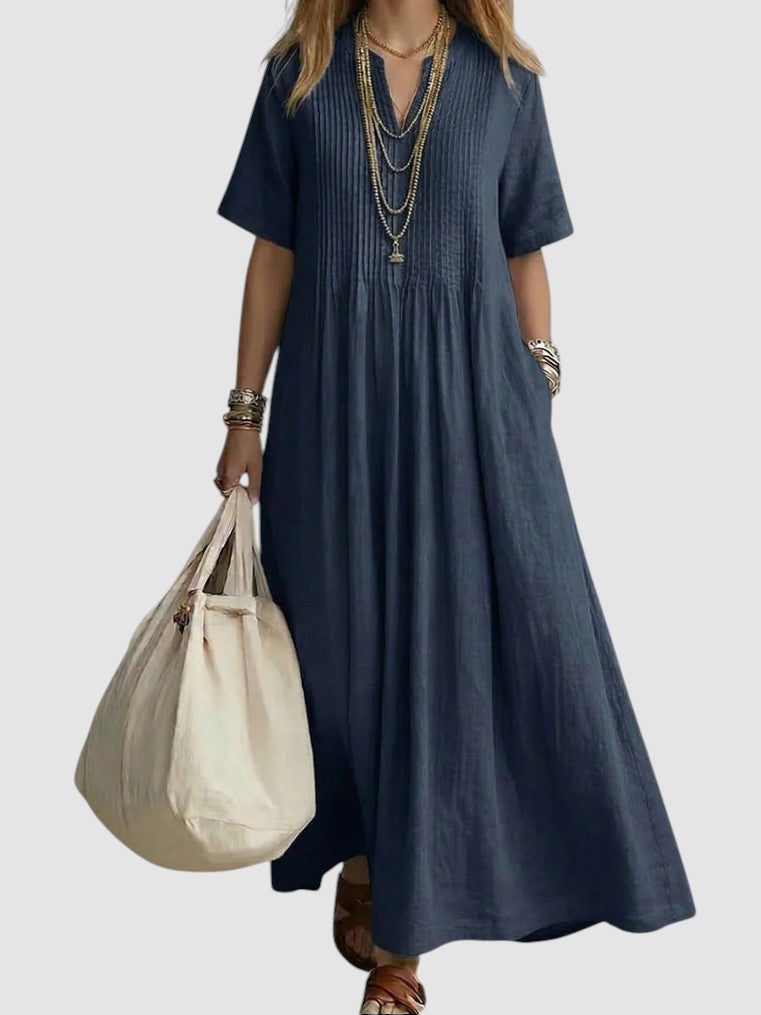 NAYELA | FLOWING PLEATED MIDI DRESS
