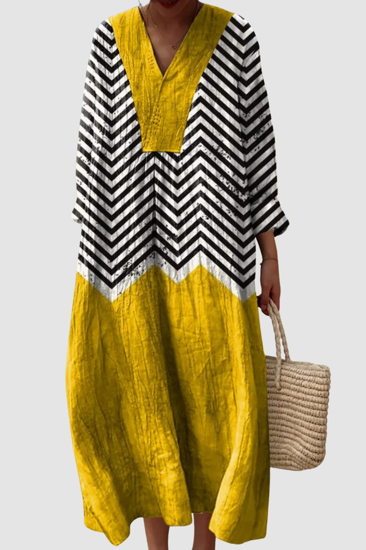STACY | IRREGULAR GEOMETRIC ART PRINT DRESS