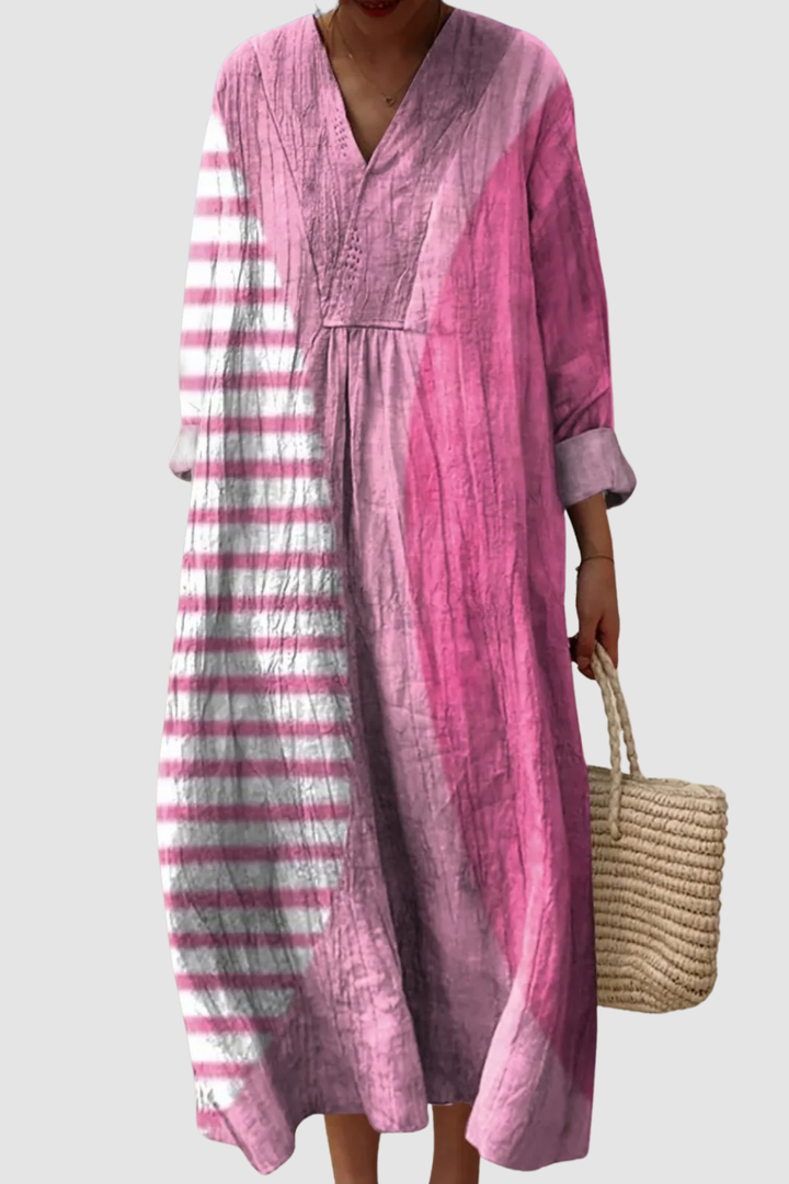 KIRSTY | MINIMALIST ABSTRACT PINK DRESS