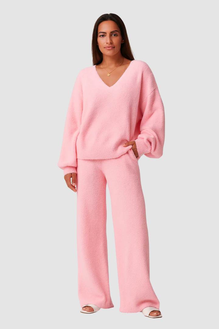 Women’s Matching Set – Knit-Look, Warm & Elegant