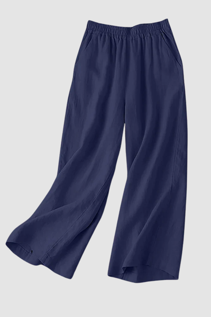 ARLENA | COTTON LINEN WIDE-LEG TROUSERS