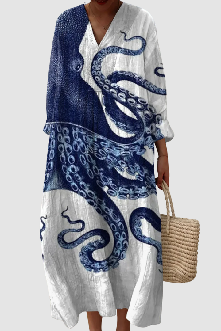 LUNA | OCTOPUS ART PRINT CASUAL DRESS