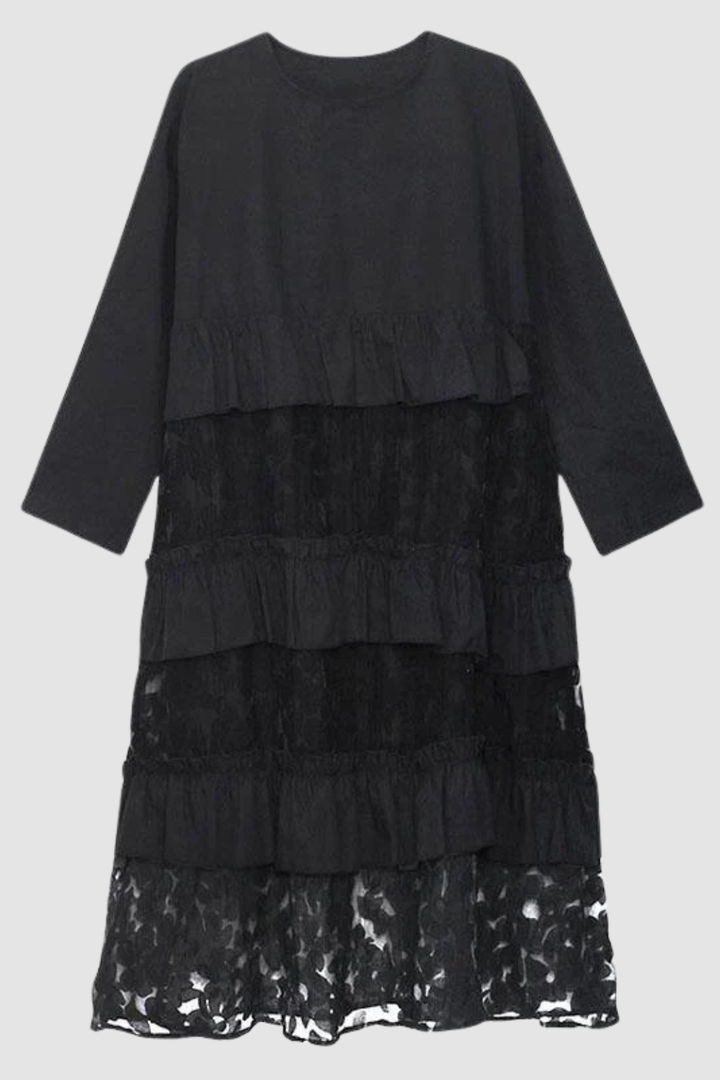 ELARA | RUFFLE LACE DRESS