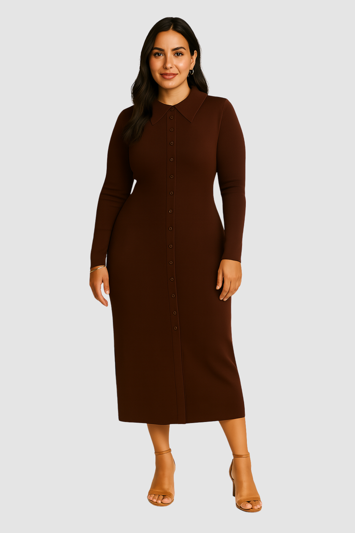 Women’s Jumper Dress – Knit-Look, Slim & Sophisticated