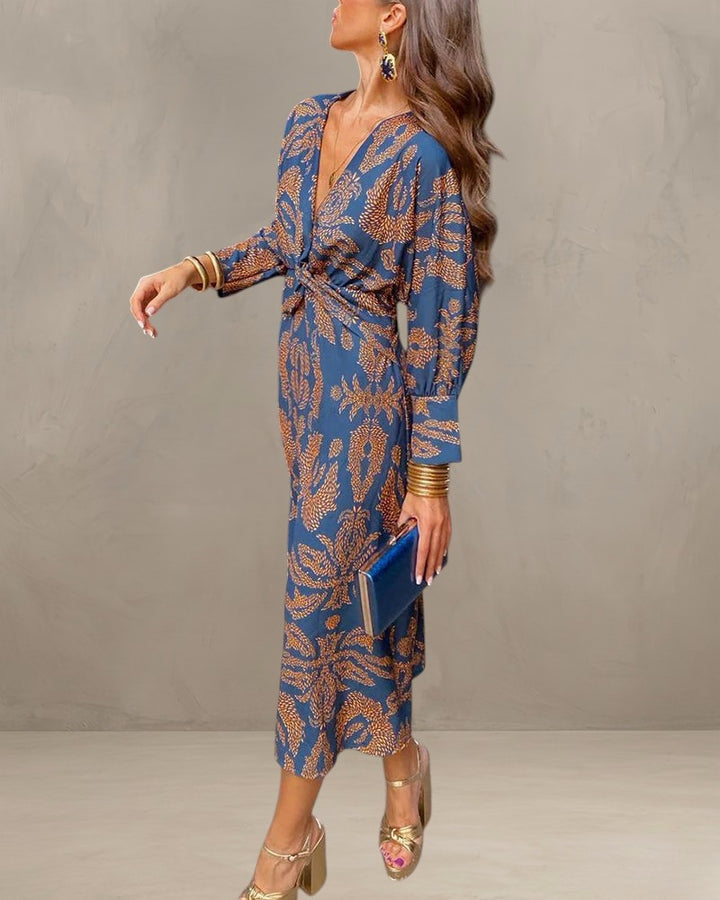 MINA | ELEGANT DRESS WITH LONG SLEEVES AND FLORAL PRINT