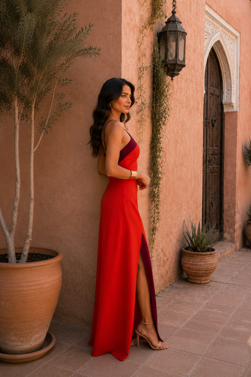 EVELINA | BOLD RED HALTER MAXI DRESS