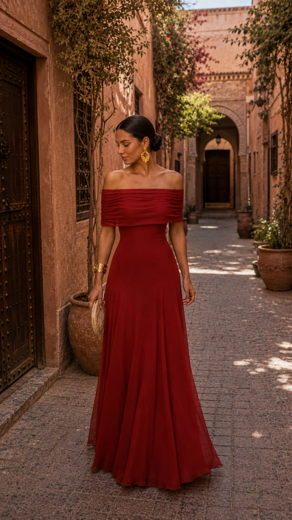 SERENA | EARTH-TONE HALTER MAXI DRESS