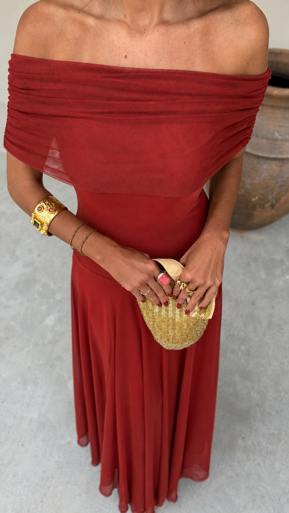 SERENA | EARTH-TONE HALTER MAXI DRESS