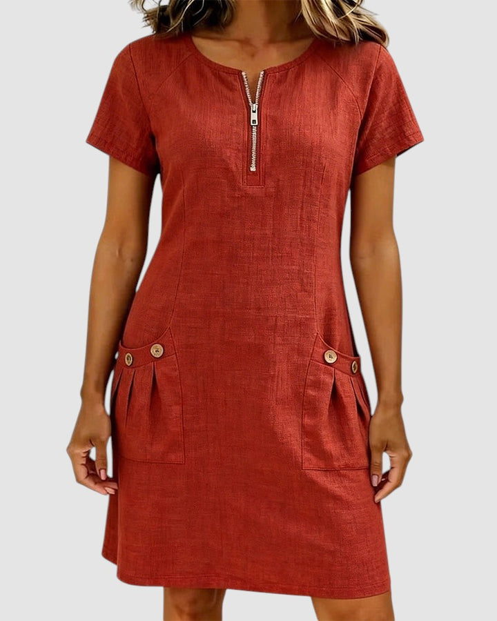 HILLARY | LINEN-BLEND SUMMER DRESS