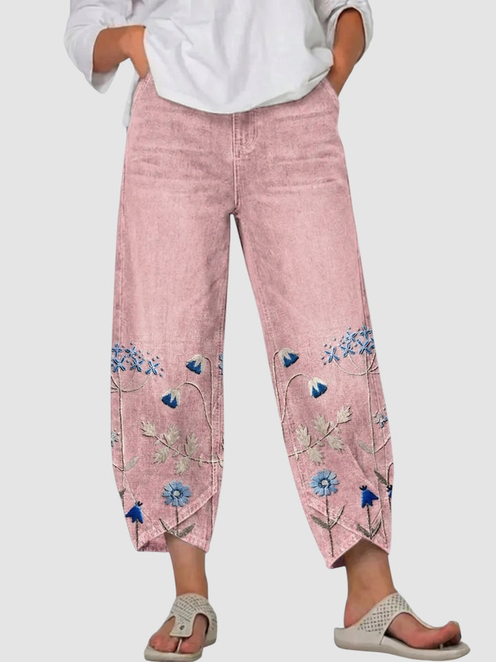 AVEN | EMBROIDERED COTTON TROUSERS