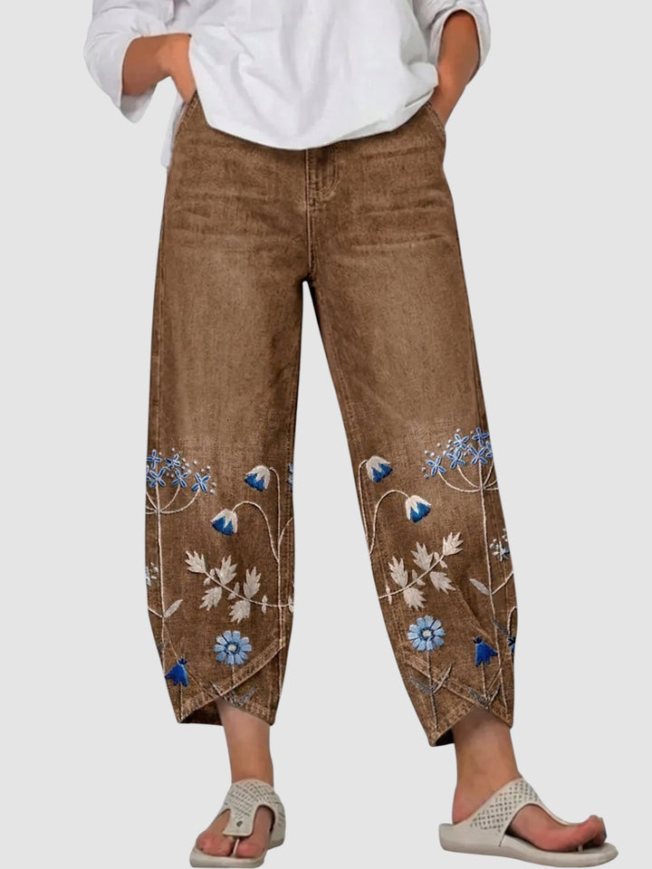 AVEN | EMBROIDERED COTTON TROUSERS
