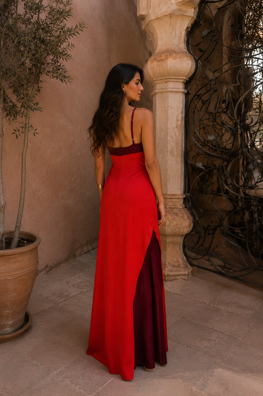EVELINA | BOLD RED HALTER MAXI DRESS
