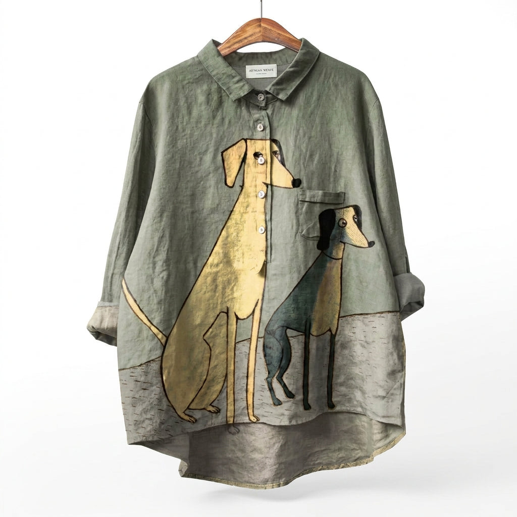 Elsie | Timeless linen blouse with print