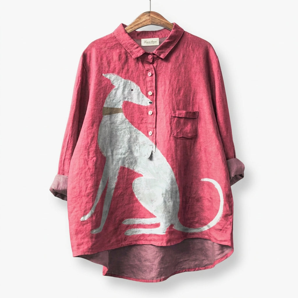 Elsie | Timeless linen blouse with print