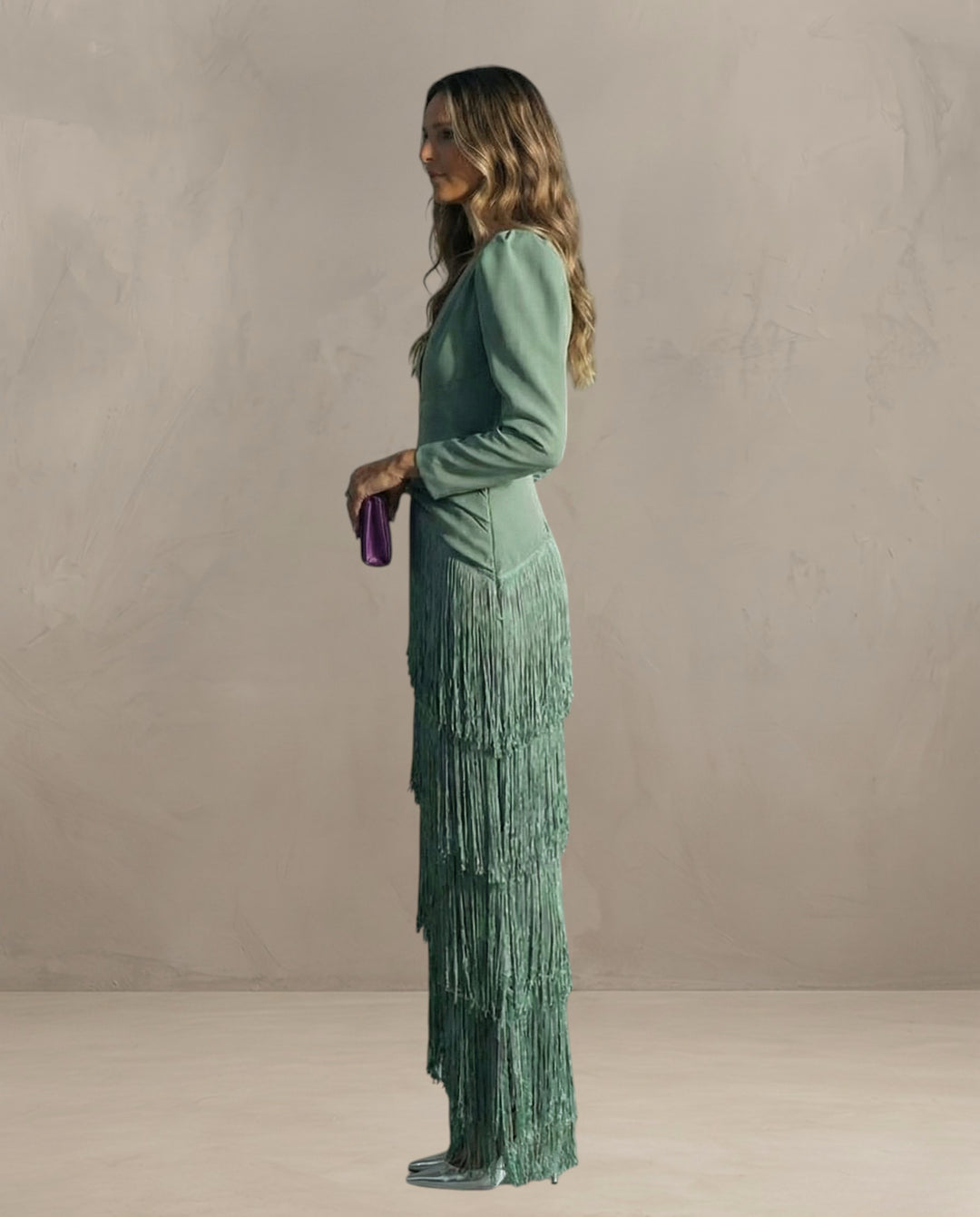 KLARA | ELEGANT DRESS WITH FRINGE SLEEVES