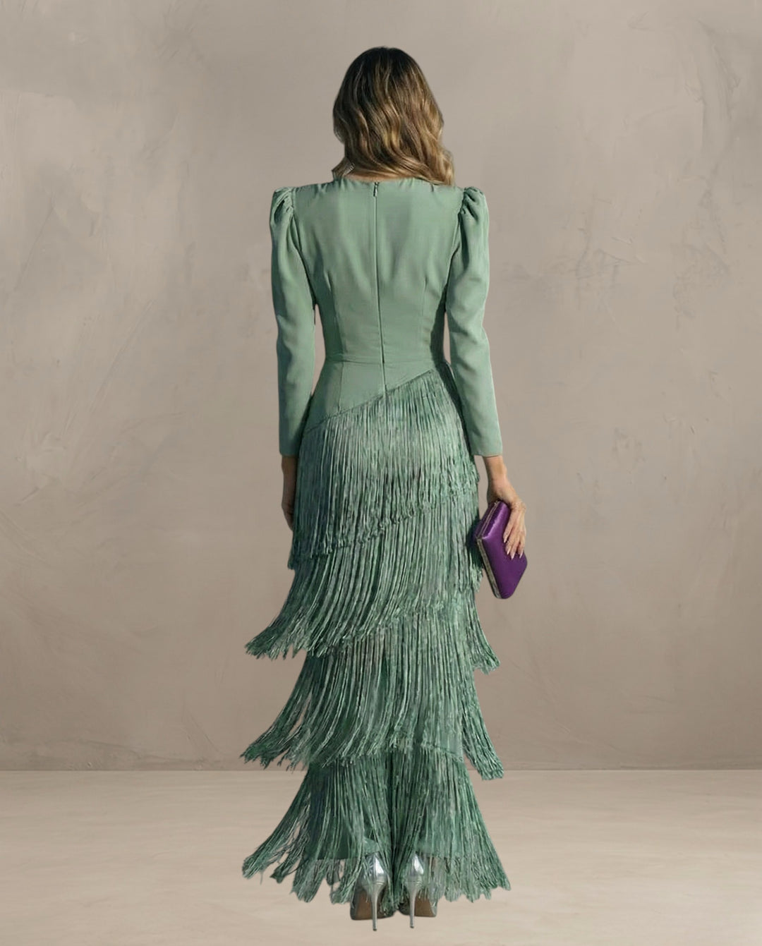 KLARA | ELEGANT DRESS WITH FRINGE SLEEVES