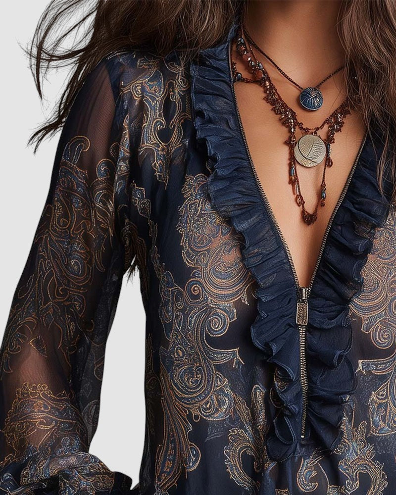 KIM | HALF ZIP BLOUSE