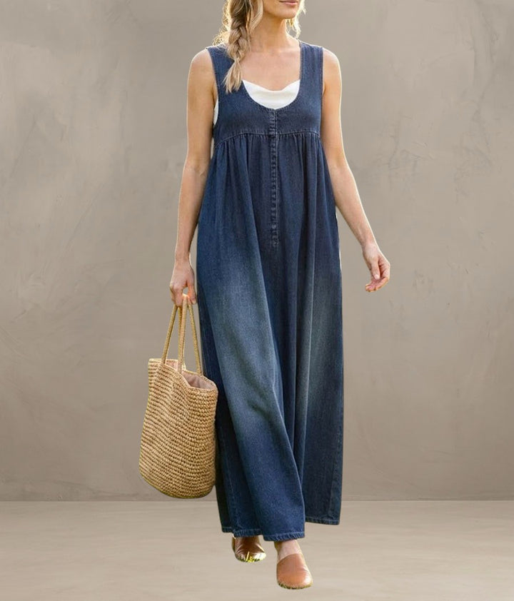CAMILLA | VINTAGE WASH DENIM MAXI DRESS