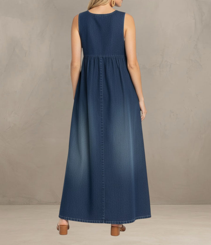 CAMILLA | VINTAGE WASH DENIM MAXI DRESS