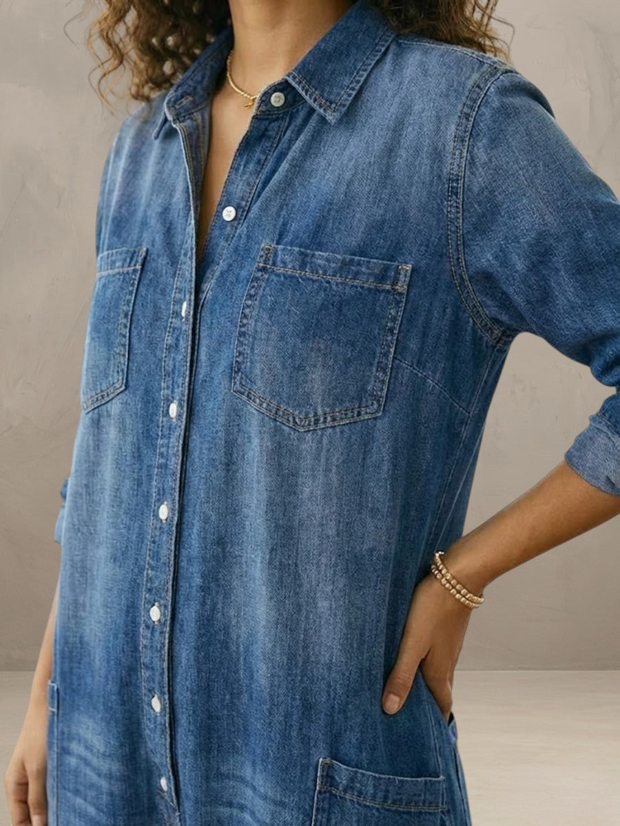 DIANA | VINTAGE DENIM JUMPSUIT WITH BUTTONS