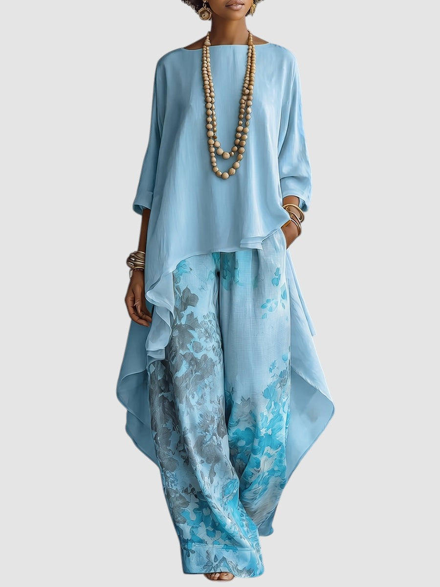 FIORELLA | FLORAL WIDE LEG TWO PIECE SET