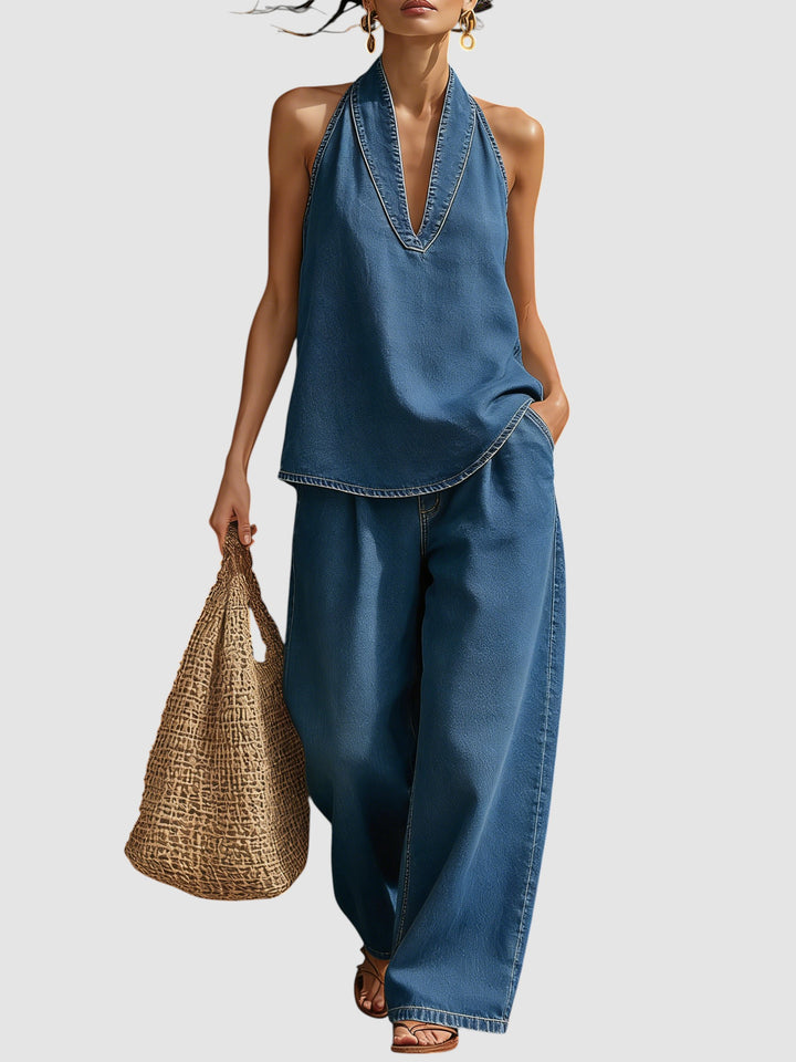 MIRELLE | MINIMALIST DENIM TWO-PIECE SET