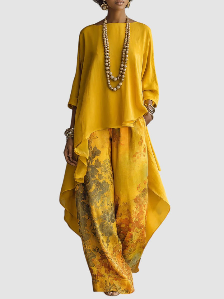 FIORELLA | FLORAL WIDE LEG TWO PIECE SET