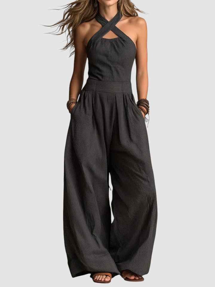 ARIADNA | ELEGANT JUMPSUIT WITH CROSSED NECKLINE