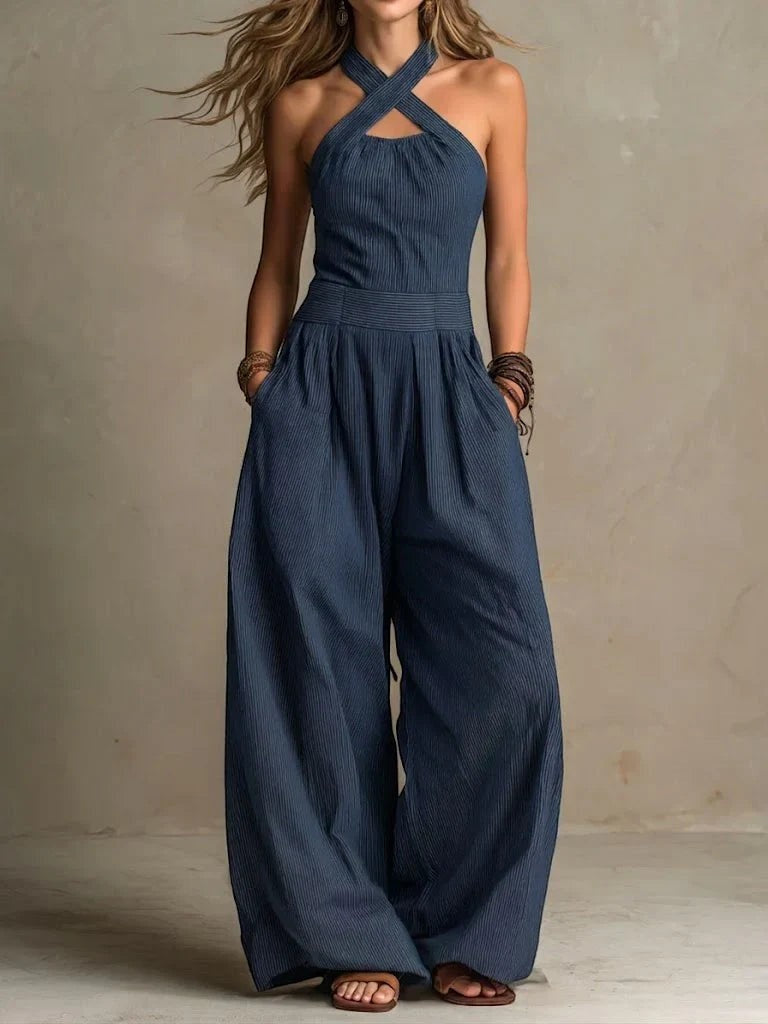 ARIADNA | ELEGANT JUMPSUIT WITH CROSSED NECKLINE