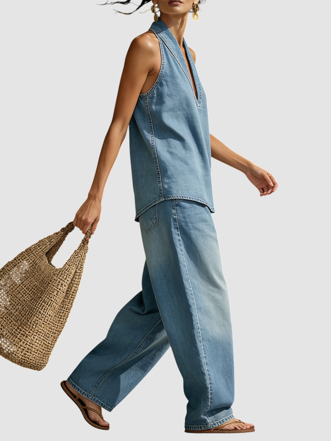 MIRELLE | MINIMALIST DENIM TWO-PIECE SET