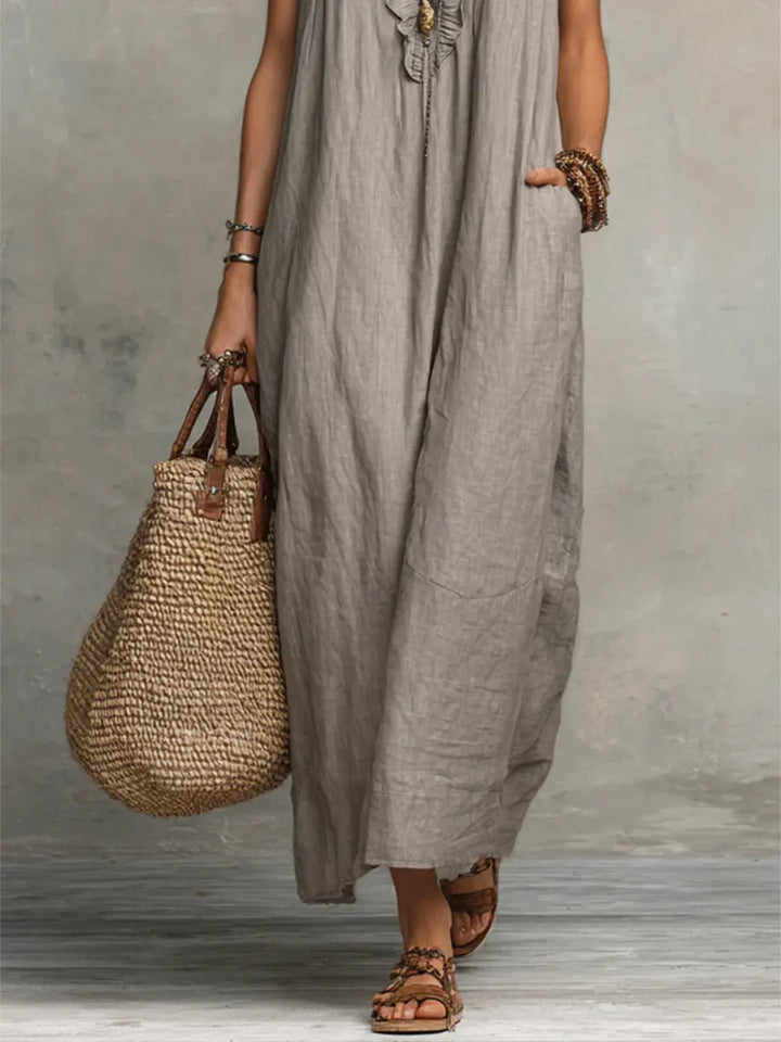 EDNA | BOHEMIAN LINEN COTTON MAXI DRESS