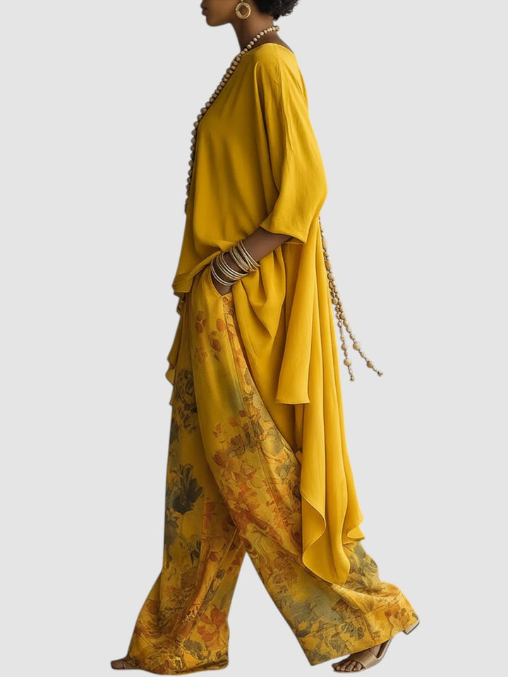 FIORELLA | FLORAL WIDE LEG TWO PIECE SET