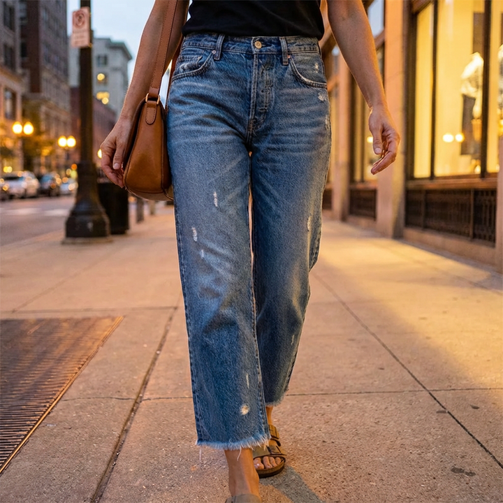 Amelia | Cropped Straight-Leg Jeans