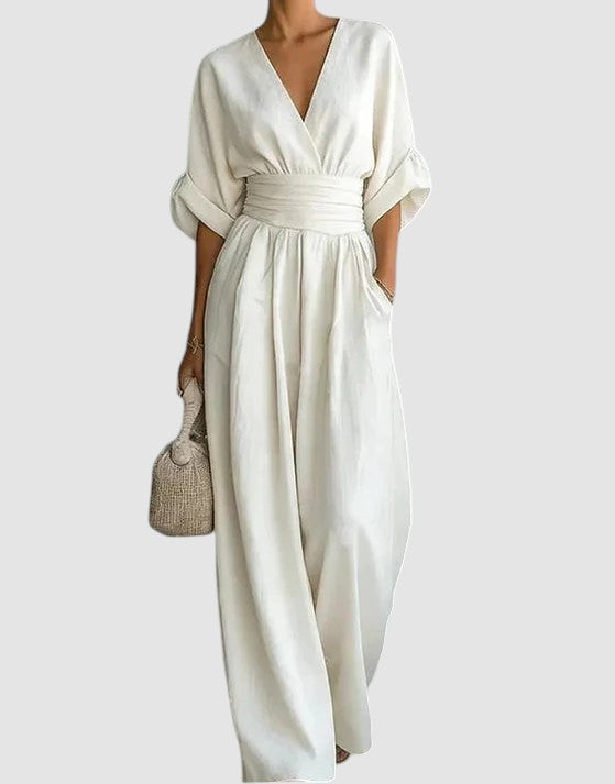 DANIELA | WIDE-LEG V-NECK JUMPSUIT