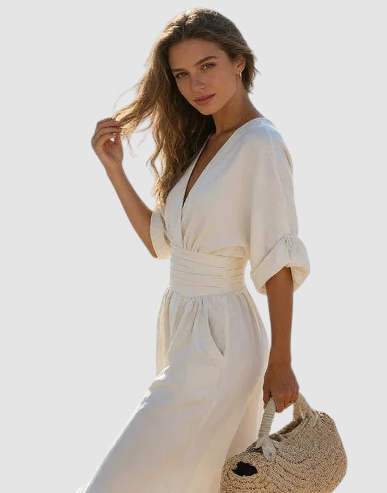 DANIELA | WIDE-LEG V-NECK JUMPSUIT