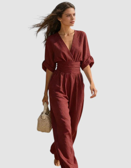 DANIELA | WIDE-LEG V-NECK JUMPSUIT
